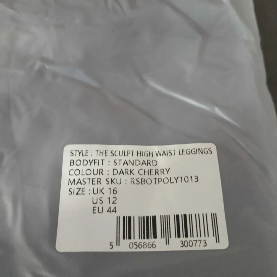 REASON THE SCULPT HIGH WAIST LEGGINGS – DARK CHERRY, UK 16 (US 12, EU 44)