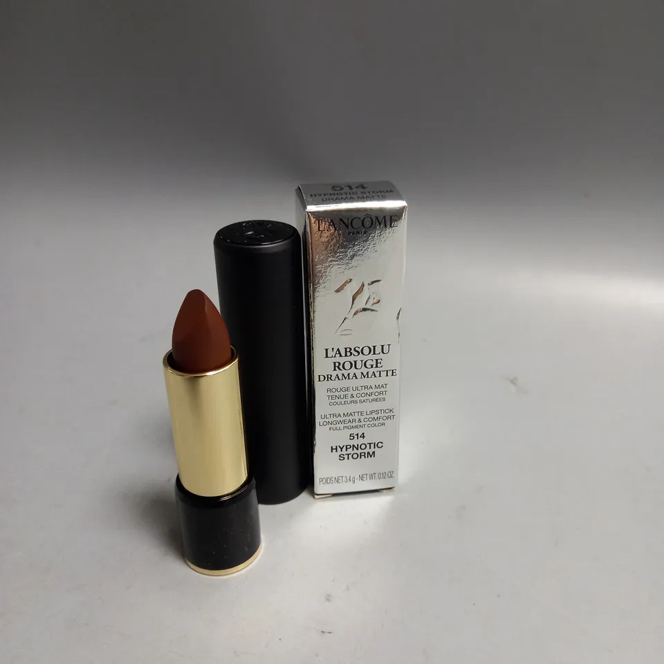 BOXED LANCOME L'ABSOLU ROUGE DRAMA MATTE HYPNOTIC STORM LIPSTICK 3.4G