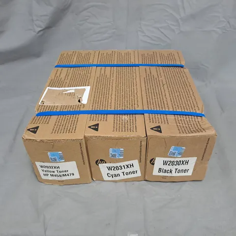 HP TONER CARTRIDGES W2030XH YELLOW, W2031XH CYAN, W2030XH BLACK – 3-PACK