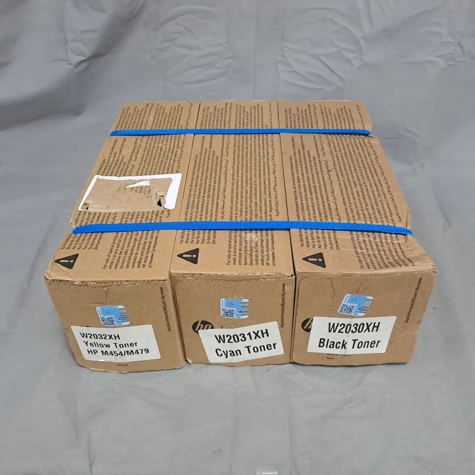 HP TONER CARTRIDGES W2030XH YELLOW, W2031XH CYAN, W2030XH BLACK – 3-PACK