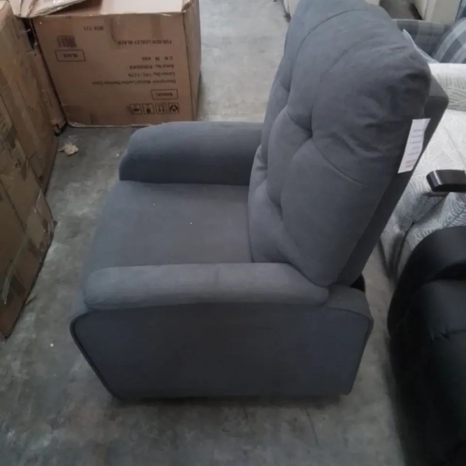 DESIGNER POWER RECLINING FABRIC EASY CHAIR IN GREY 