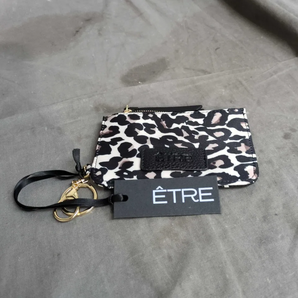 ÊTRE LEOPARD PRINT PURSE WITH WRIST STRAP