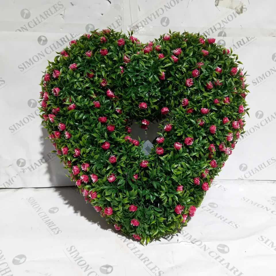 GARDEN REFLECTION DECORATIVE PRE LIT HEART WREATH