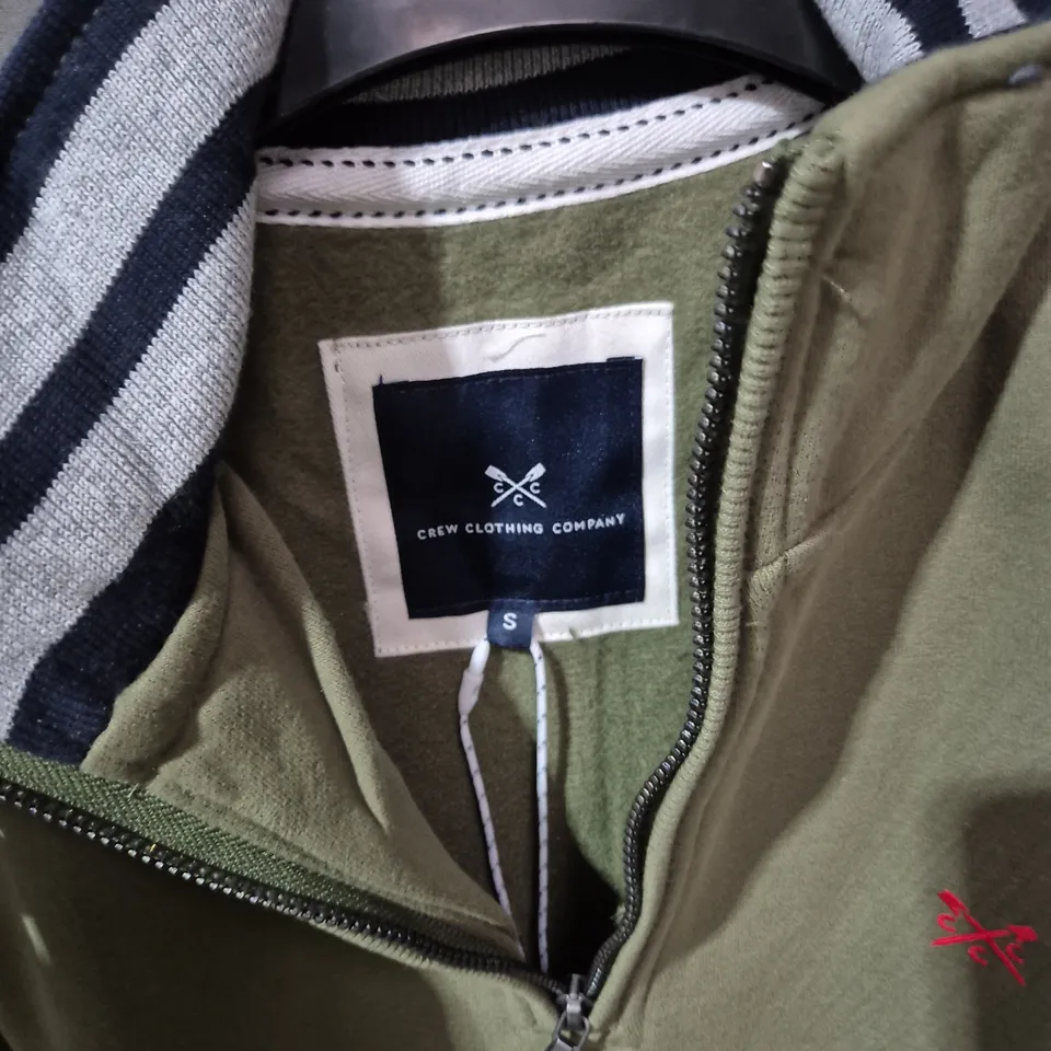 Crew Clothing Company Olive Green Half-Zip Jacket, Men's, Size S