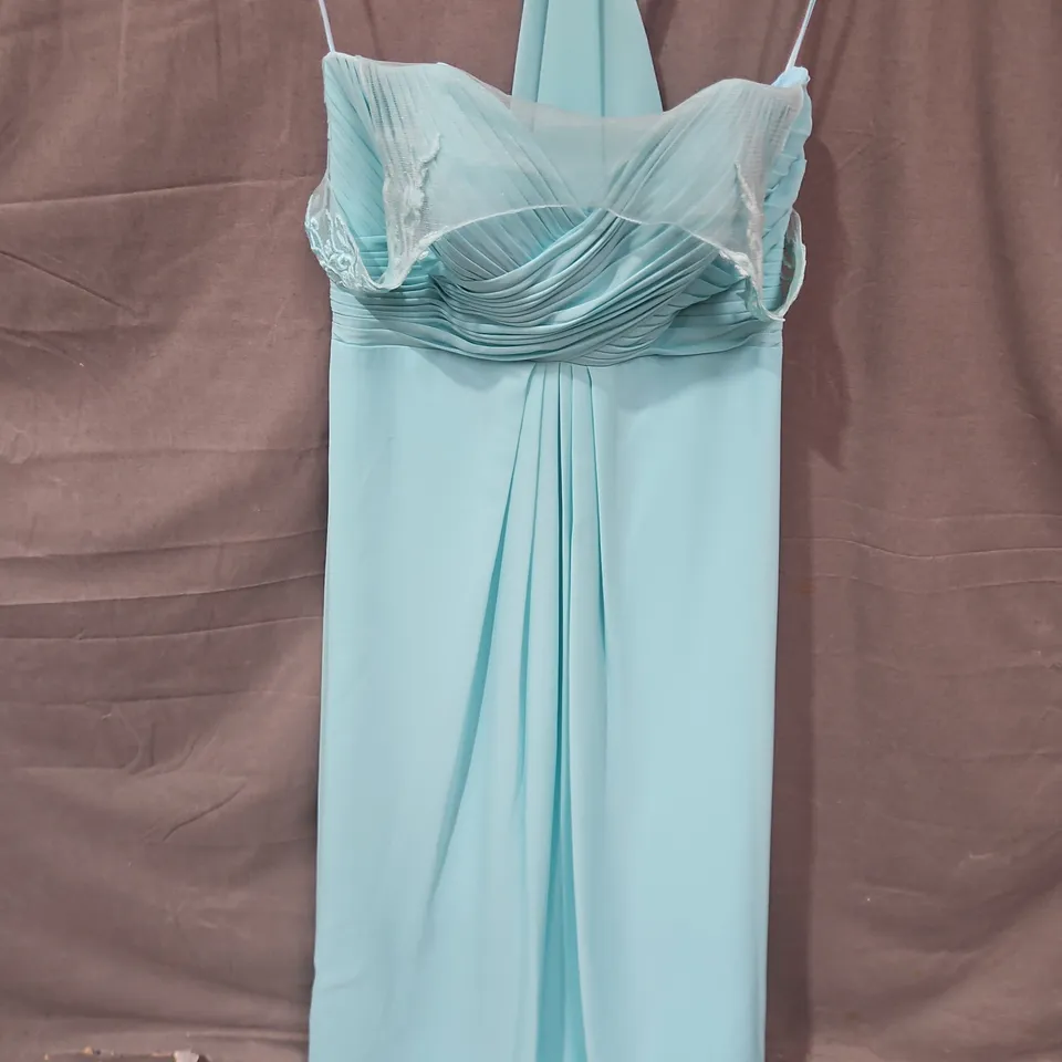 Shrenade Turquoise Evening Gown – Size 14 (Wedding & Formal Occasion)