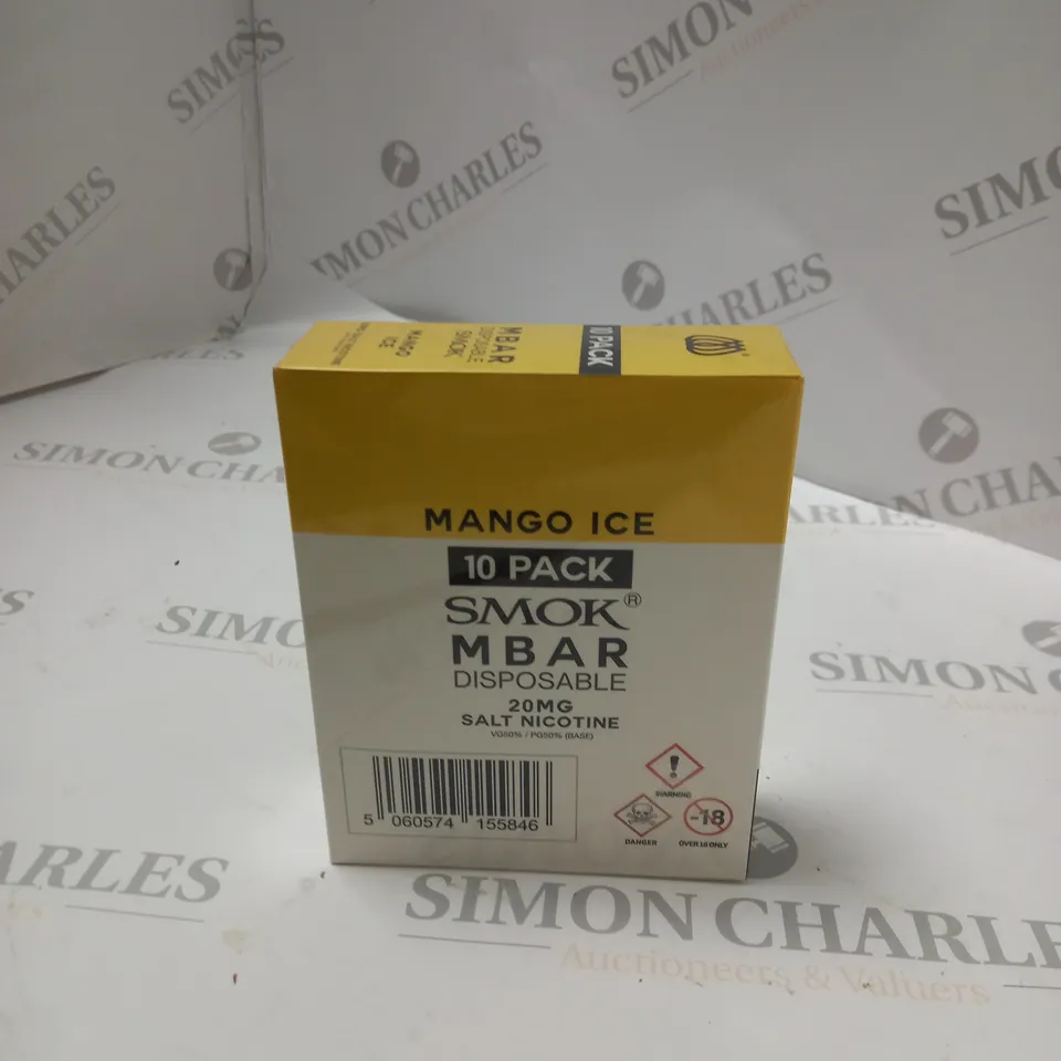 MANGO ICE 10 PACK SMOK MBAR DISPOSABLE 20MG SALT NICOTINE SEALED