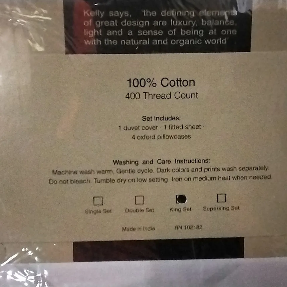 BRAND NEW KELLY HOPPEN DUVET SET ,GREY  , KING SIZE 