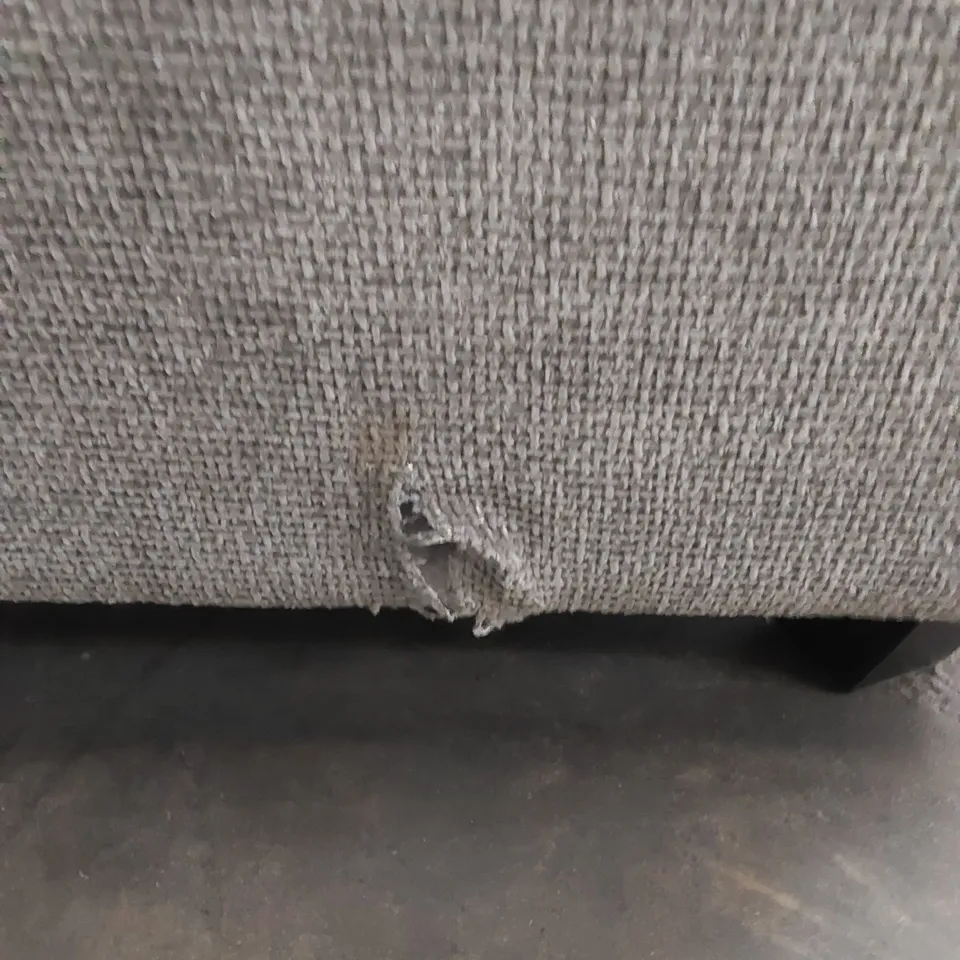 DESIGNER 3 SEATER GREY FABRIC UPHOLSTERED SOFA