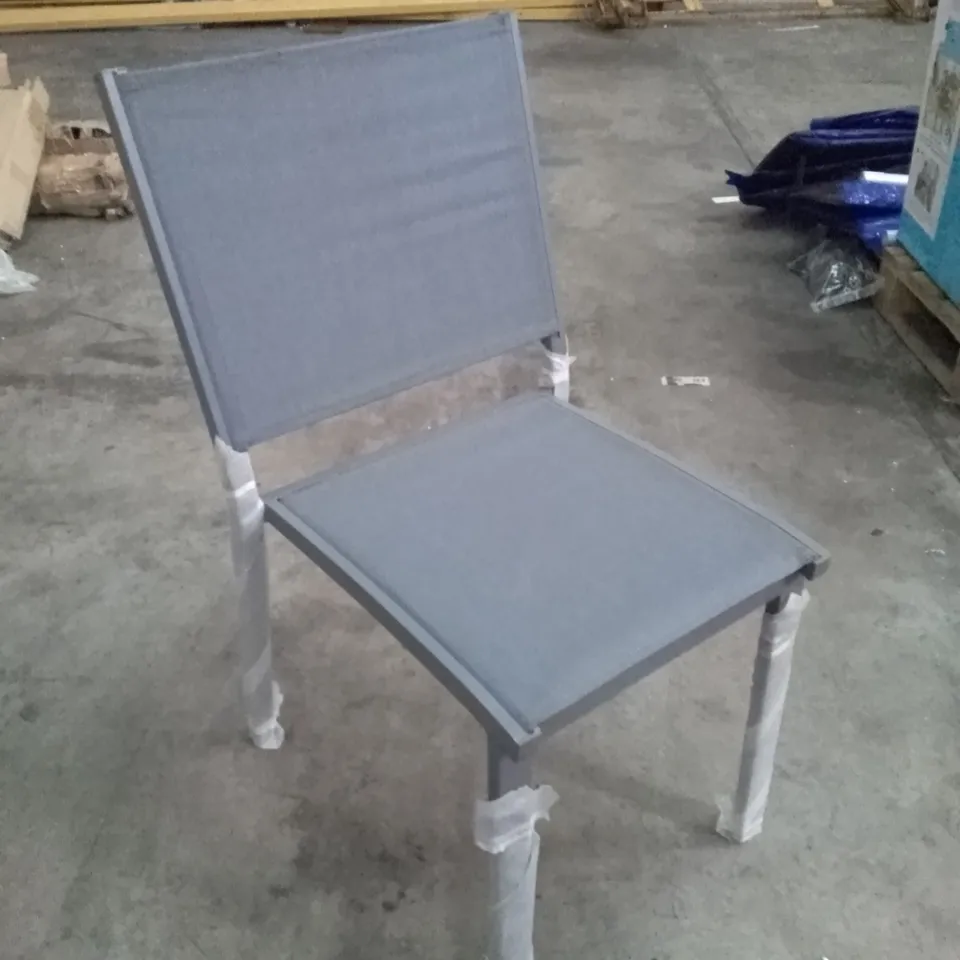 GREY METAL ARMLESS CHAIRS