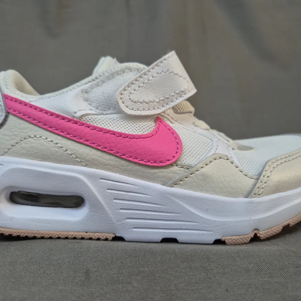 BOXED PAIR OF NIKE AIR MAX KID'S SHOES IN CREAM/PINK UK SIZE 11.5