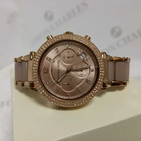 MICHAEL KORS PARKER ROSE GOLD STAINLESS STEEL WRIST WATCH
