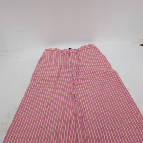 ZARA WOMEN’S STRIPED PINK & WHITE TROUSERS – UK 6 (EUR XS)