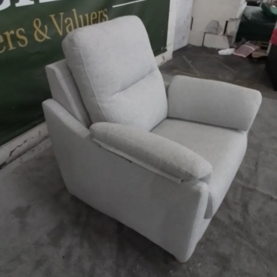 DESIGNER G PLAN MADE SPENCER SWIFT OATMEAL FABRIC ARMCHAIR