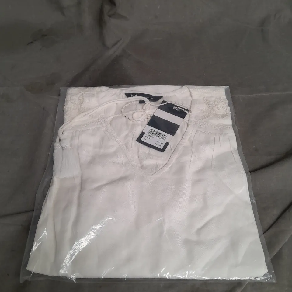 BAGGED CREW CLOTHING COMPANY ASHER TOP IN WHITE SIZE 12