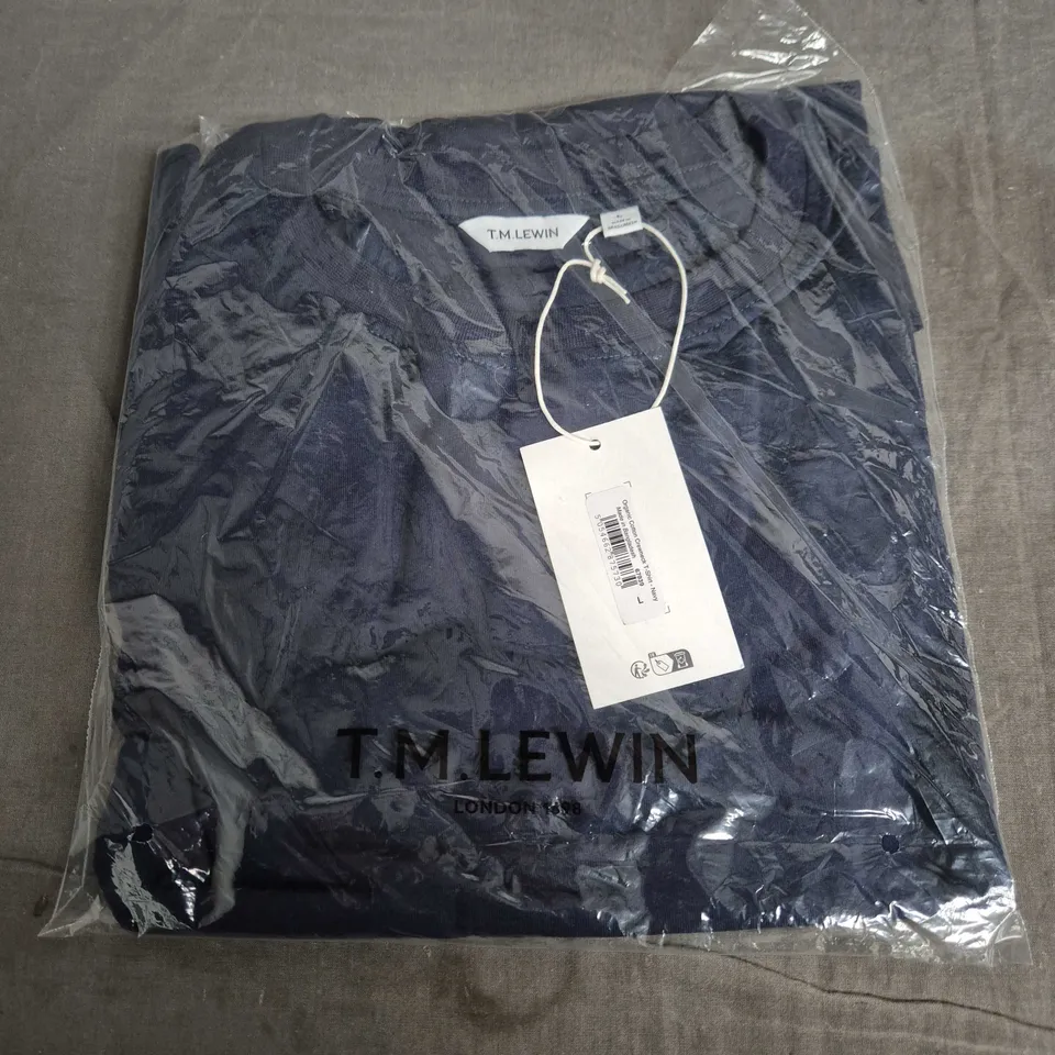 BAGGED TM LEWIN ORGANIC COTTON CREWNECK T-SHIRT – NAVY