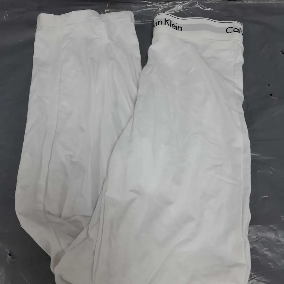 CALVIN KLEIN COTTON STRETCH LEGGINGS IN WHITE - MEDIUM