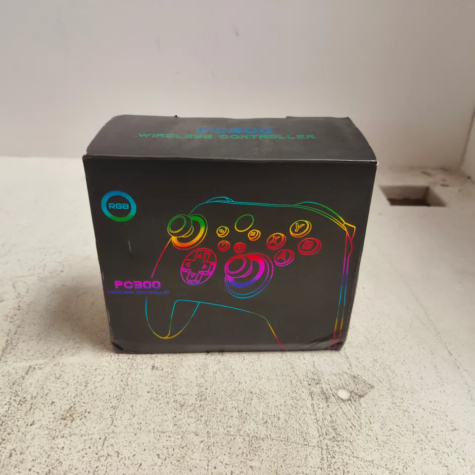 BOXED PC300 WIRELESS CONTROLLER – BLACK GAMEPAD WITH RGB STYLING