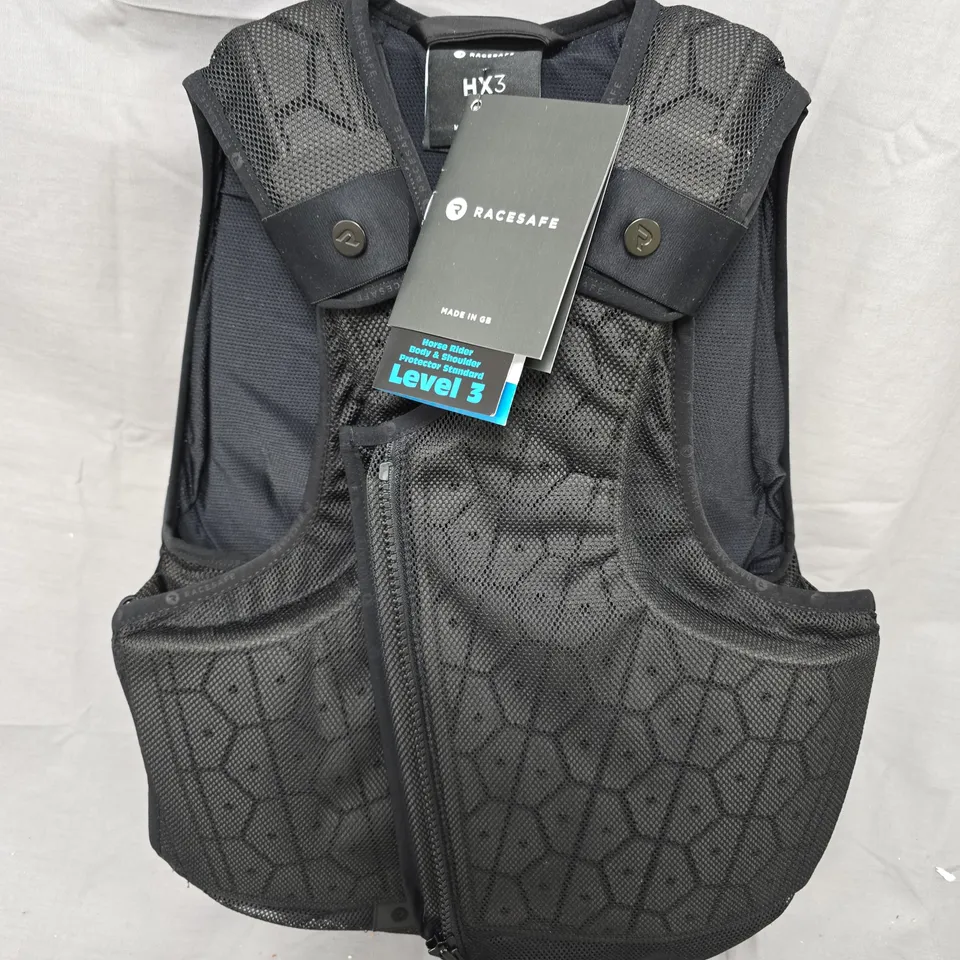 RACESAFE HX3 BLACK EQUESTRIAN BODY PROTECTOR - ADULT SMALL