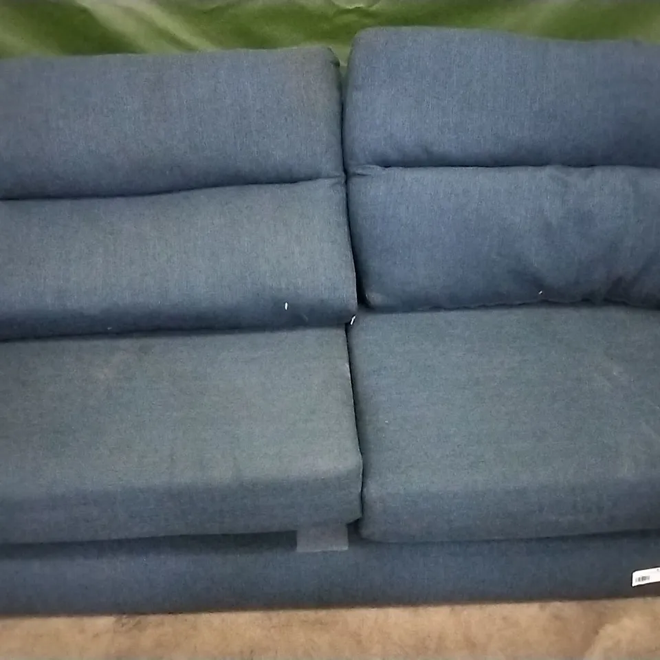 QUALITY DESIGNER NAVY BLUE FABRIC 2 SEATER SOFA
