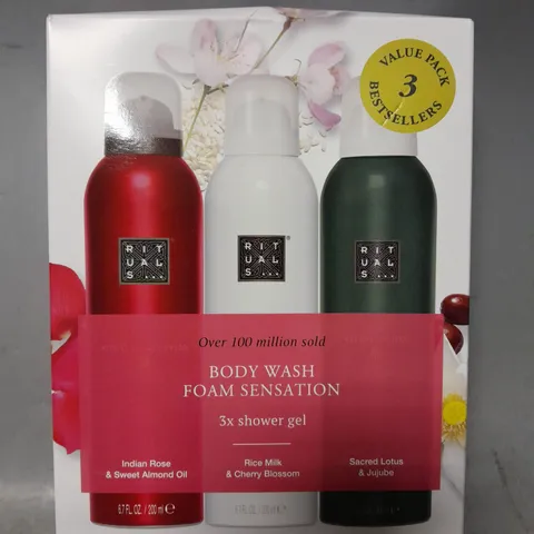 BOXED RITUALS... SHOWER BODY WASH FOAM SENSATION SET 