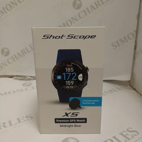 BOXED SEALED SHOT SCOPE X5 GPS WATCH