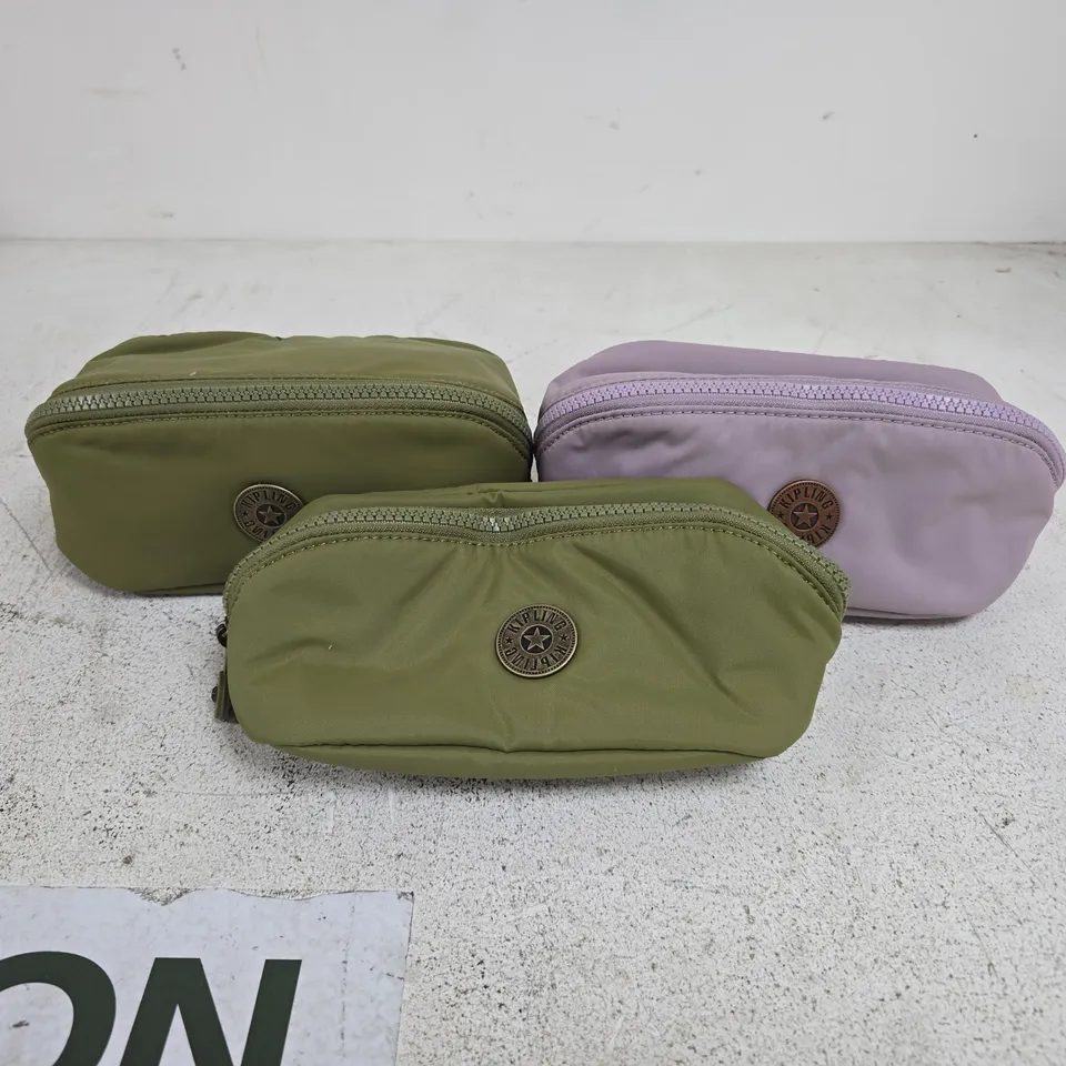 SET OF 3 ASSORTED KIPLING MIRKO POUCHES