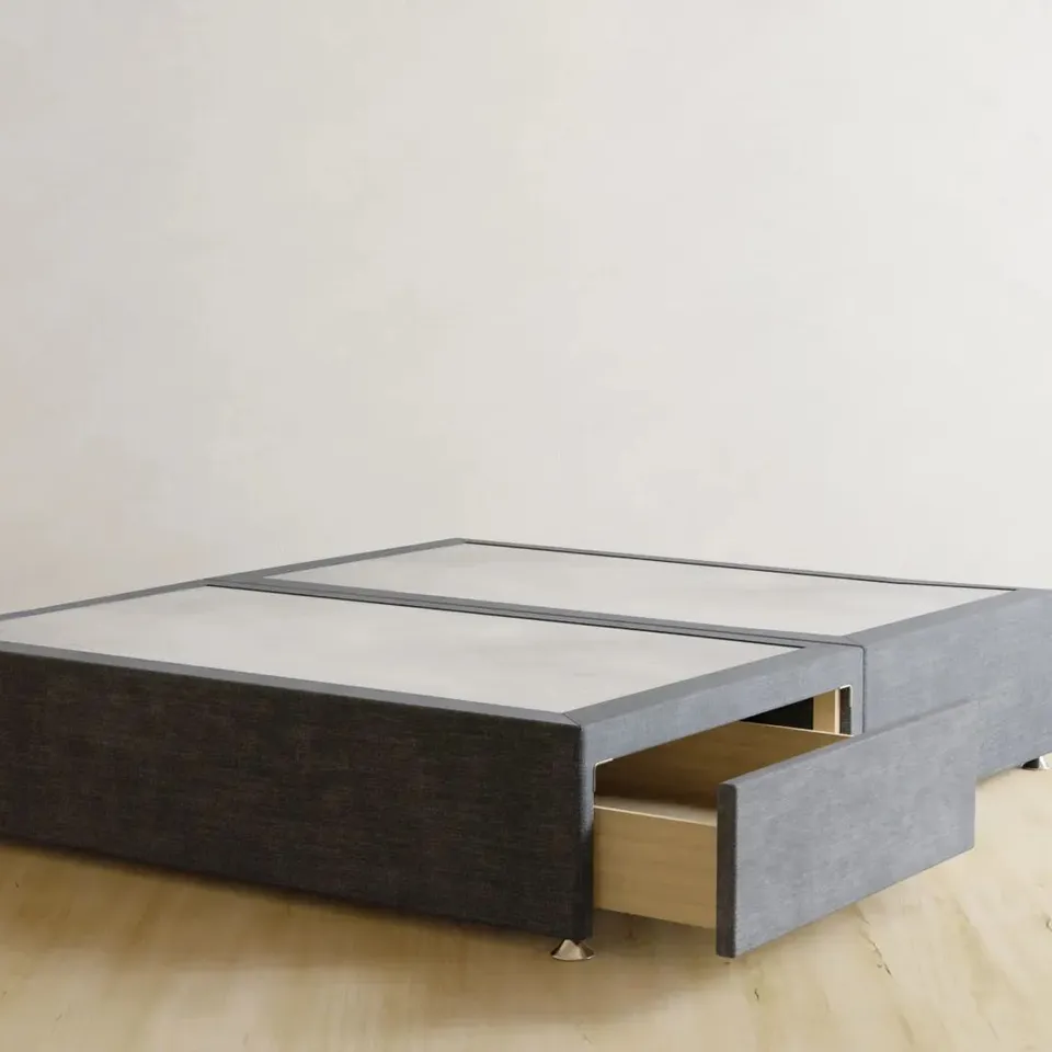 BRAND NEW EMMA TWO DRAWER DIVAN 135×190 DARK GREY BED BASE [2 BOXES]