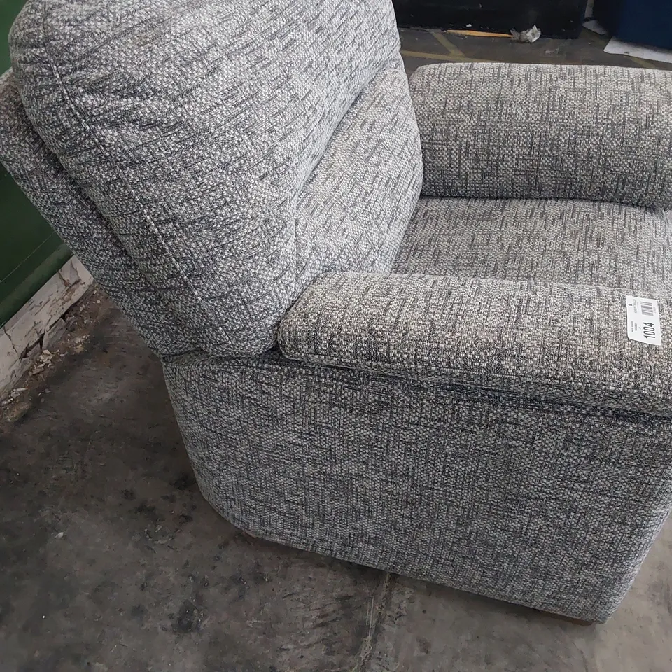 QUALITY BRITISH DESIGNER G PLAN CHADWICK ARMCHAIR REMCO SLATE FABRIC 