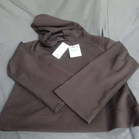 TALA FLARED SLEEVE HOODIE IN ESPRESSO SIZE XS