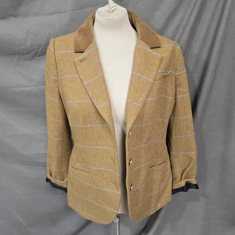 JOULES BLAZER JACKET IN BROWN MULTI SIZE 14