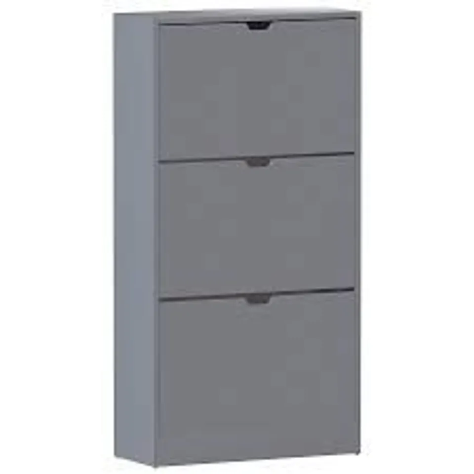 BOXED VIDA 3 DRAWER SHOE CABINET - GREY (1 BOX)
