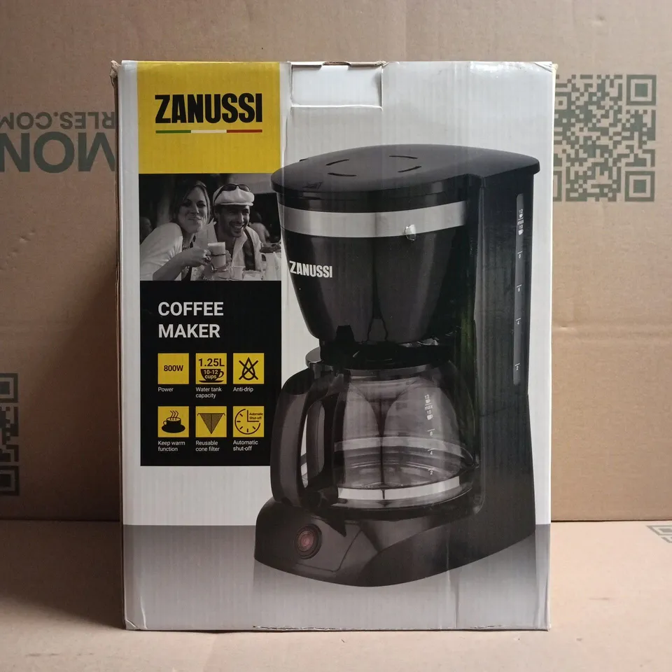 BOXED ZANUSSI 800W 1.25L COFFEE MAKER
