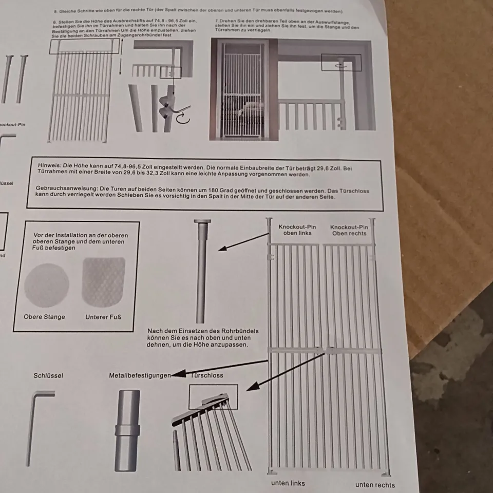 BOXED DOUBLE DOOR METAL GATE - WHITE (1 BOX)