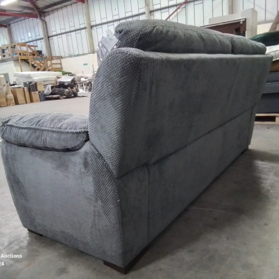 QUALITY DESIGNER ADANA 3 SEATER FABRIC UPHOLSTERED GREY SOFA