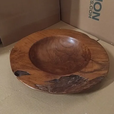 WOODEN 40CM FRUIT BOWL