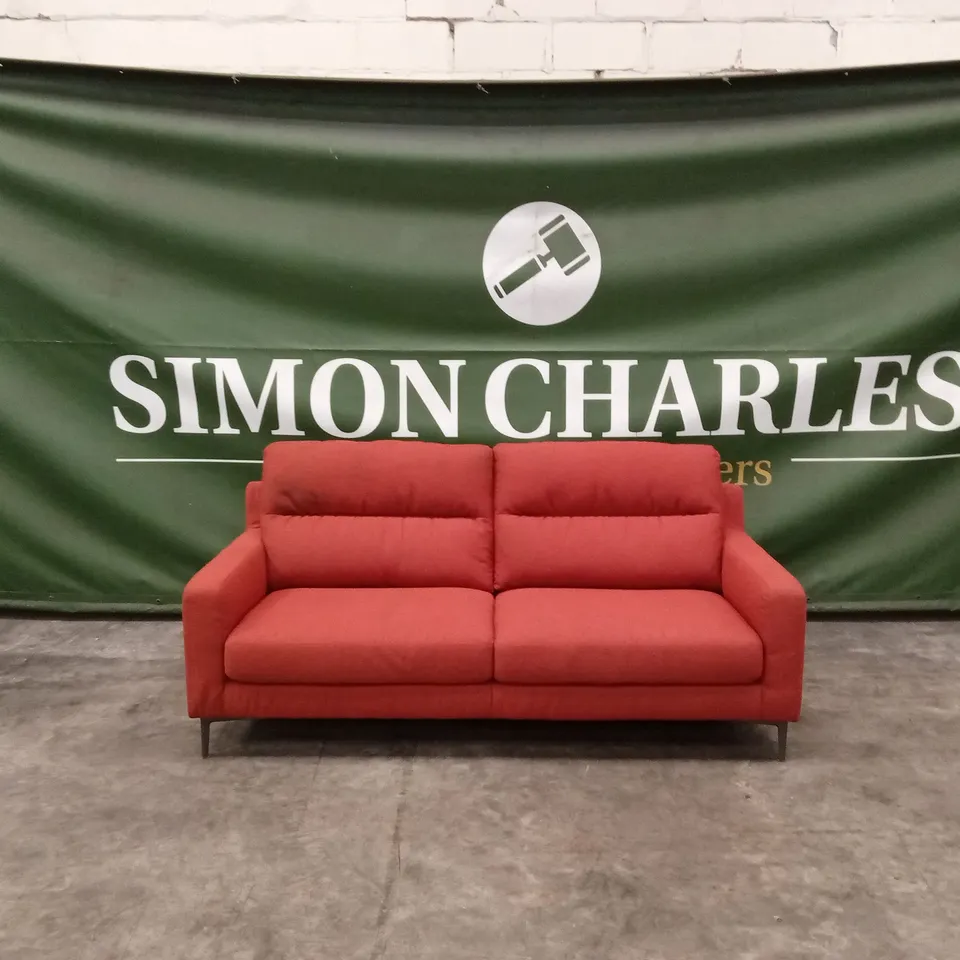 QUALITY DESIGNER ITALIAN MADE ALESSANDRO 3 SEATER FABRIC SOFA - LOBSTER