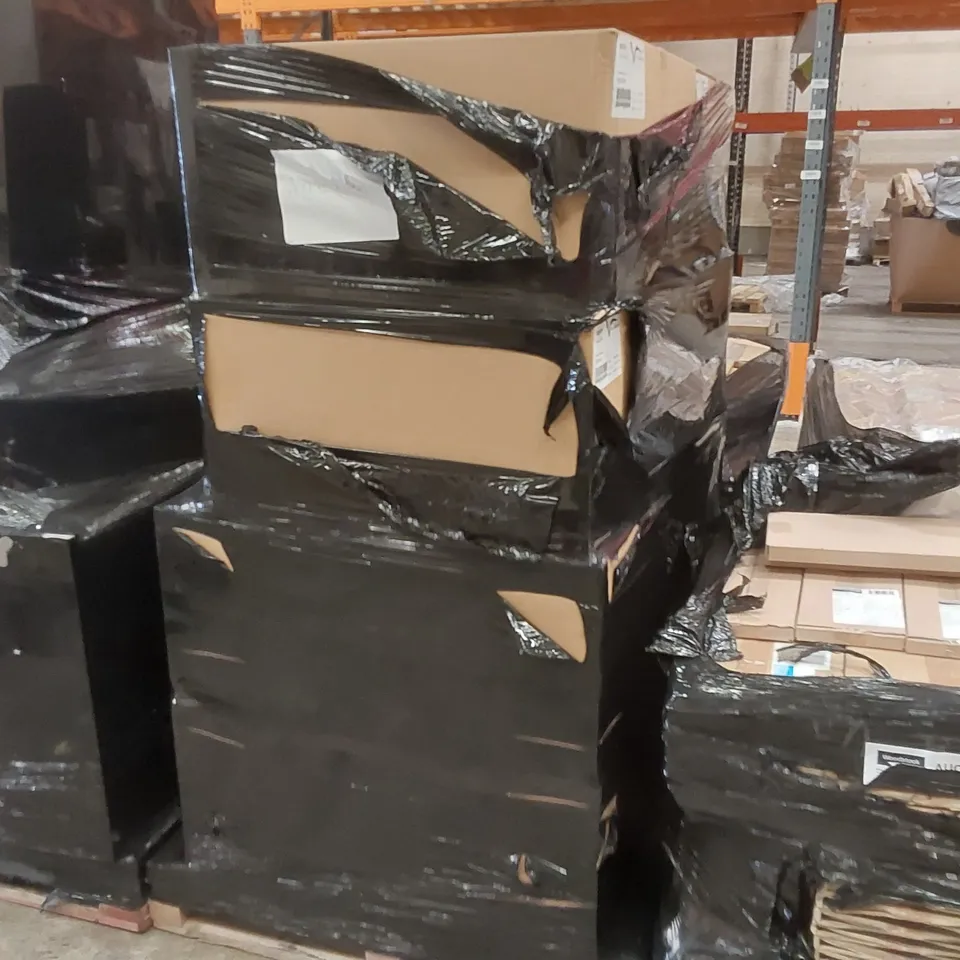 PALLET CONTAINING A LARGE QUANTITY OF BATHROOM FURNITURE PARTS INCLUDING: VELDEAU BASIN CARCASSES ECT