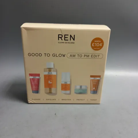 BOXED REN CLEAN SKINCARE GOOD TO GLOW AM TO PM EDIT