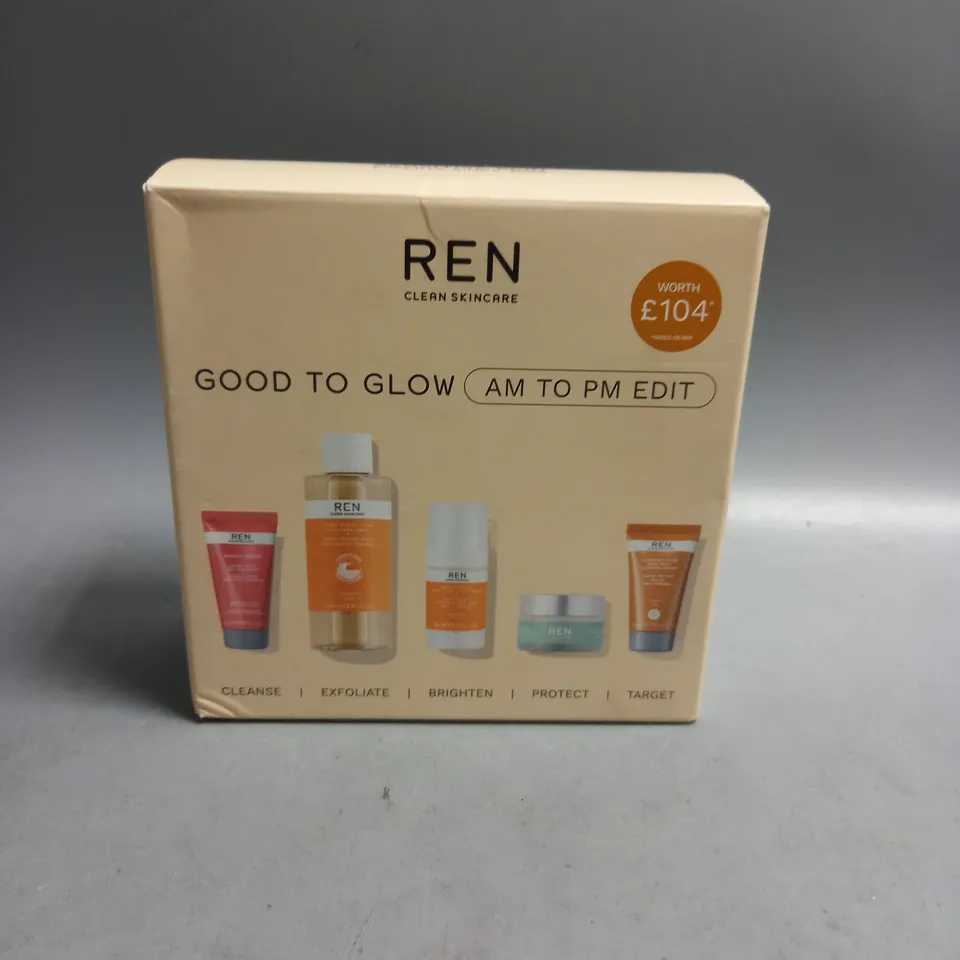 BOXED REN CLEAN SKINCARE GOOD TO GLOW AM TO PM EDIT