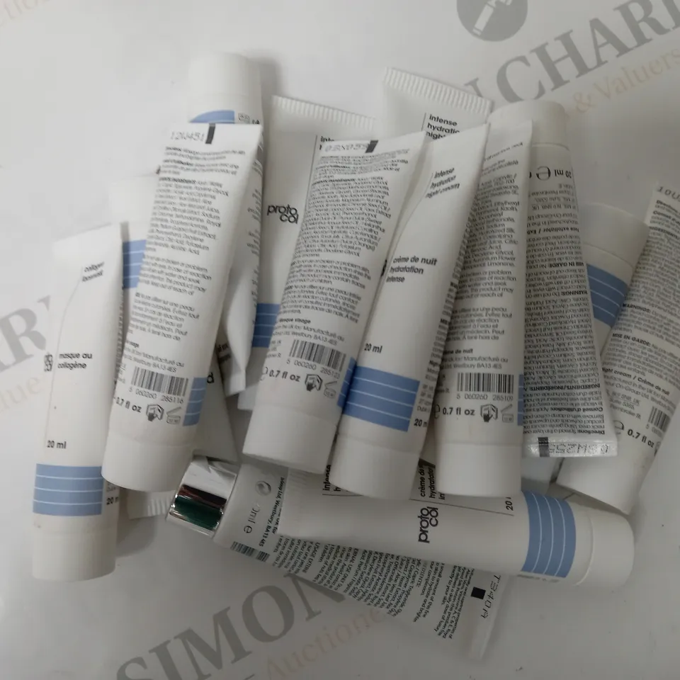 APPROXIMATELY 15 ASSORTED PROTO-COL BEAUTY PRODUCTS TO INCLUDE NIGHT CREAM, FACIAL GEL, COLLAGEN FACE MASK, MICRO-DERMABRASION ETC. 