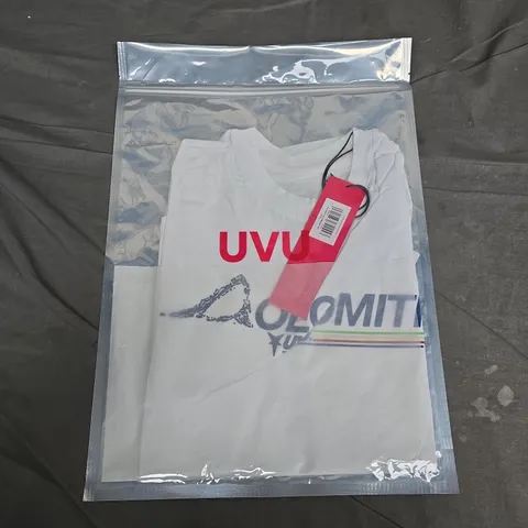 BAGGED UVU DOLOMITI RUNNING TOP – WHITE – SIZE SMALL