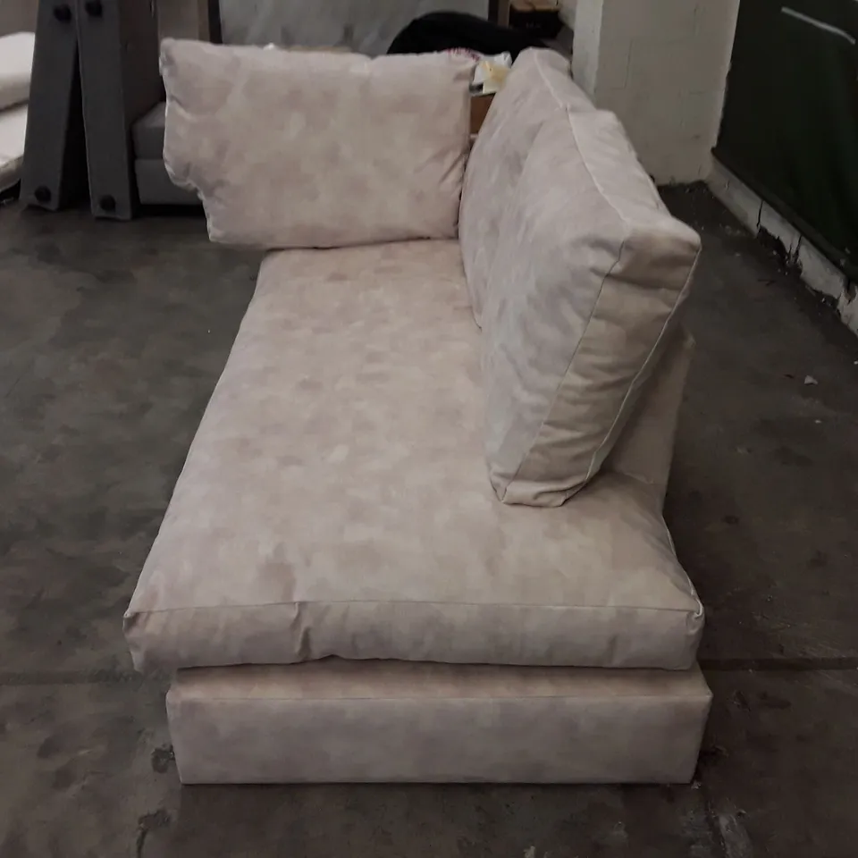 QUALITY DESIGNER ALDERTON RHF CHAISE SOFA - BEIGE FABRIC 