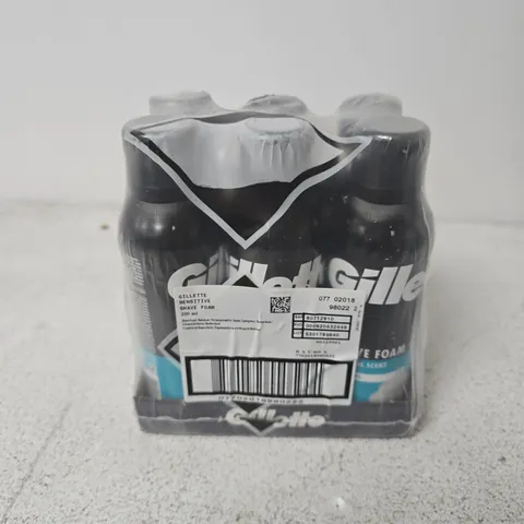 GILLETTE SENSITIVE SHAVE FOAM 6 PACK (200ML)