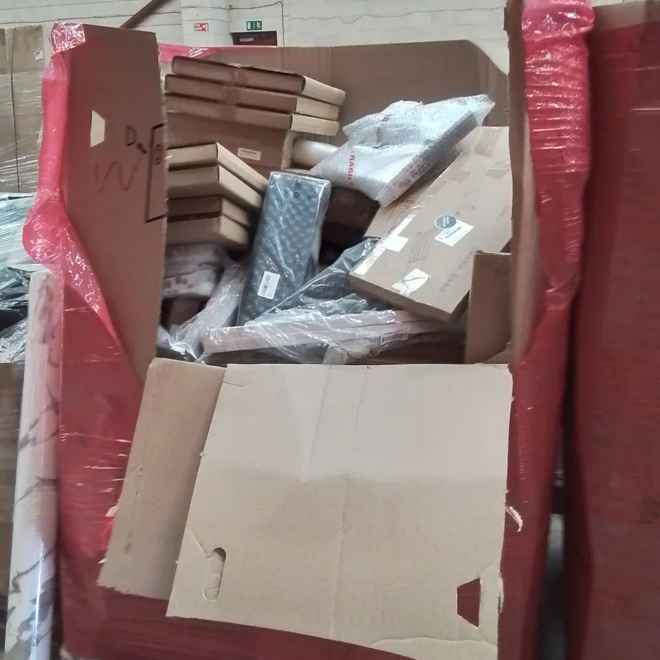 PALLET OF ASSORTED HOUSEHOLD GOODS AND PRODUCTS TO INCLUDE; FOOD PROCESSOR, SHOE RACKS, CHOCOLATE ADVENT CALENDARS ETC
