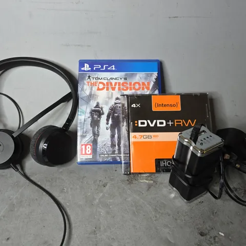 APPROXIMATELY 10 ASSORTED ITEMS TO INCLUDE : PLAYSTATION 4 TOM CLANCYS THE DIVISION , JABRA HEADSET ETC