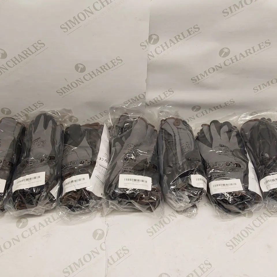 BOX OF APPROXIMATELY 8X 6 PAIRS OF BRAND NEW ANDANDA SAFETY WORK GLOVES (SIZE MEDIUM)