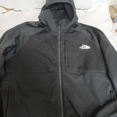 THE NORTH FACE BLACK ZIP UP JACKET WITH HOOD - XL