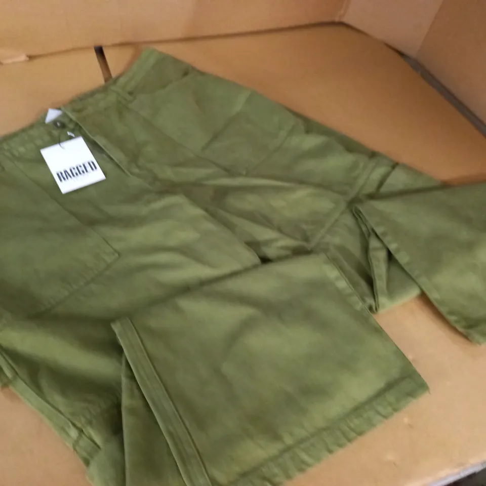 RAGGED JEANS GREEN COMBAT DAD DENIMS - 38