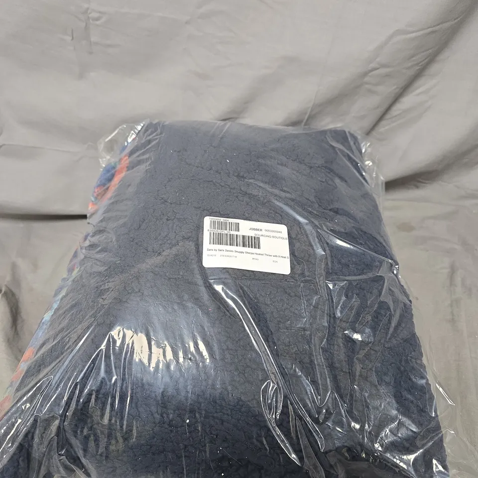 SARA BY SARA DAVIES SNUGGLY SHERPA HEATED THROW WITH 9 HEAT SETTINGS