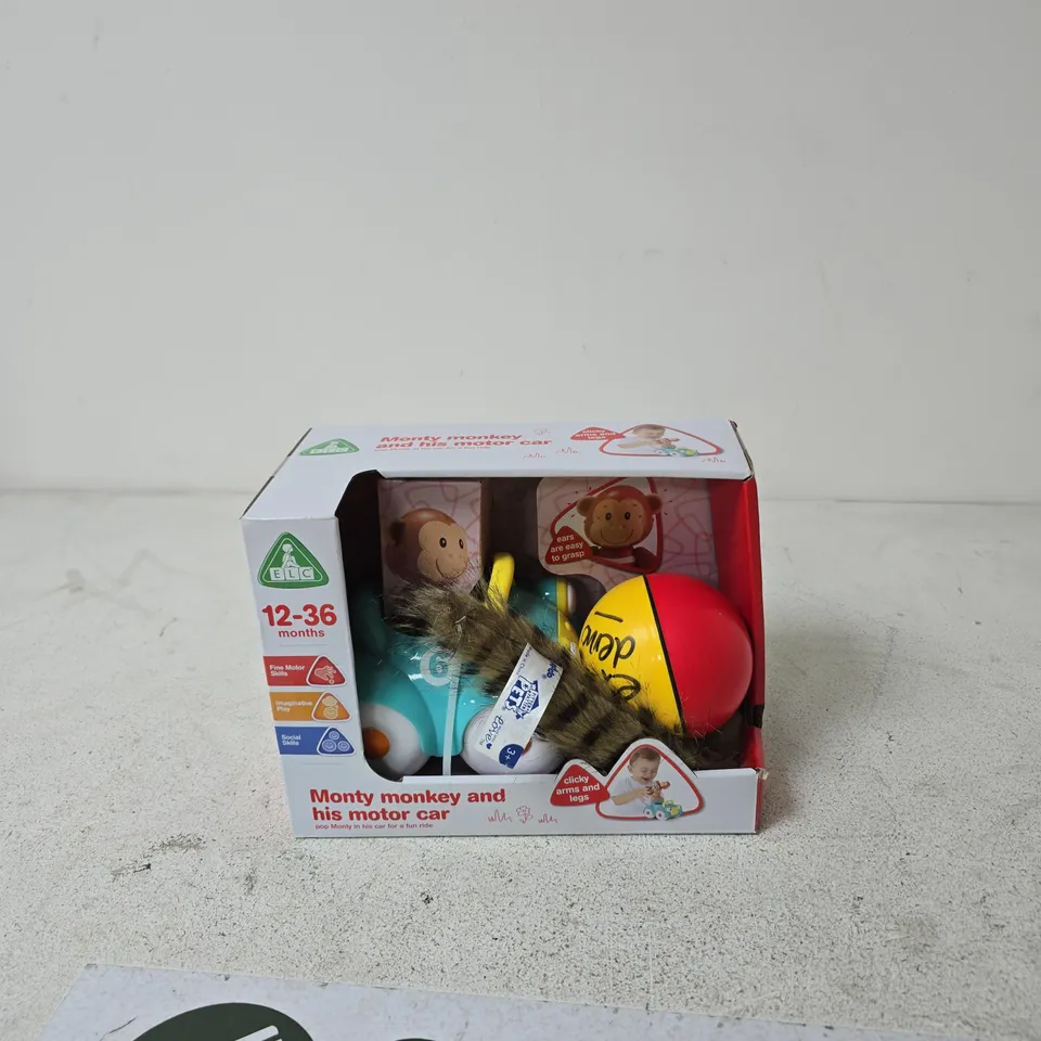 ELC MONTY MONKEY AND HIS MOTOR CAR - BABY TOY (12-36 MONTHS)